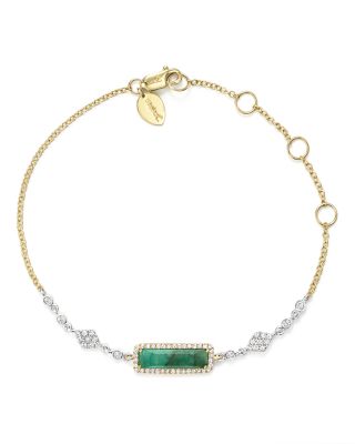 Meira T 14K Yellow and White Gold Emerald Bracelet with Diamonds