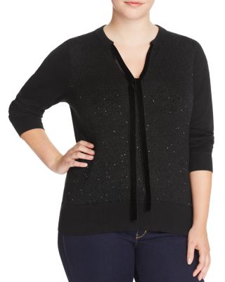 MICHAEL Michael Kors Tie Neck Sequin Sweater