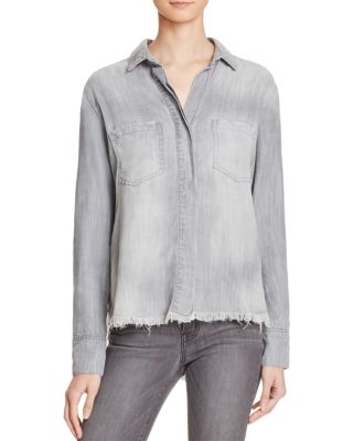 Bella Dahl Frayed Hem Split Back Shirt