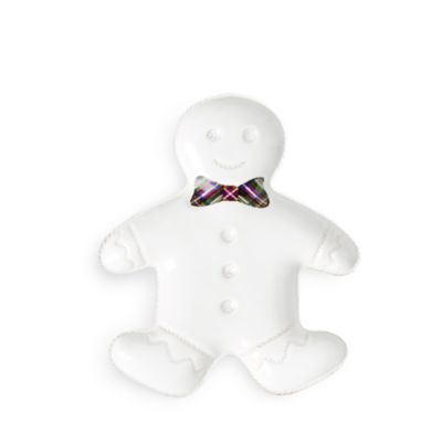 Juliska Berry & Thread Whitewash Christmas Gingerbread Man Party Plate