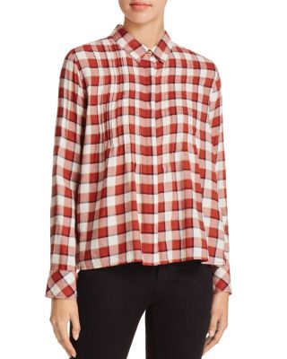 Current/Elliott The Tuck Plaid Blouse