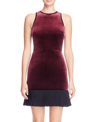 ABS by Allen Schwartz Velvet Pleated Hem Dress