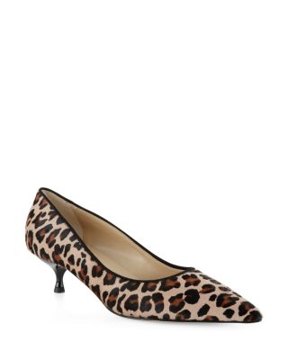 HOBBS LONDON Carrie Leopard Calf Hair Kitten Heel Pumps