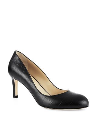 HOBBS LONDON Sophia Croc Embossed Leather Court Pumps