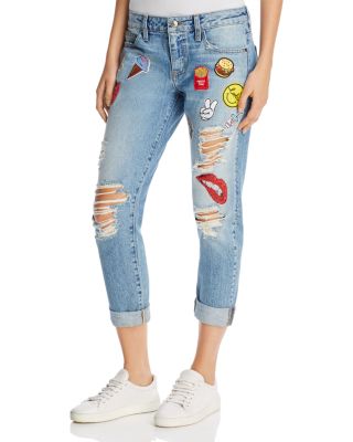 HIDDEN The Last Boyfriend Patch Jeans in Medium Blue