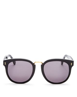 Illesteva Sardinia Oversized Round Mirrored Sunglasses, 53mm