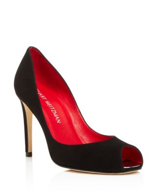 Stuart Weitzman Cachet Peep Toe High Heel Pumps