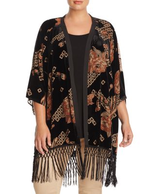 Daniel Rainn Plus Velvet Burnout Kimono