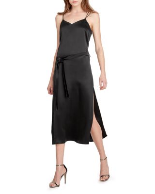 HALSTON HERITAGE Belted Slip Dress