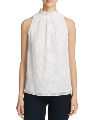 MICHAEL Michael Kors Floral Jacquard Mock Neck Top