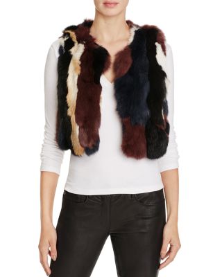 525 America Multi-Color Fur Super Crop Vest