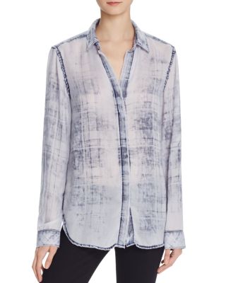 Bella Dahl Faded Plaid Button Back Shirt