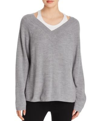 T by Alexander Wang Layered V-Neck Sweater