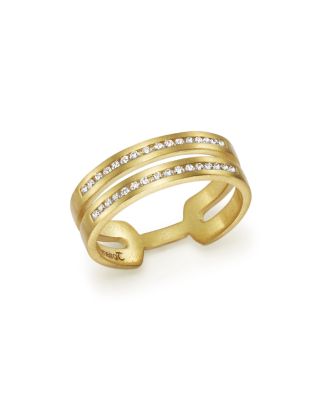 Meira T 14K Yellow Gold Double Row Open Band Ring with Diamonds