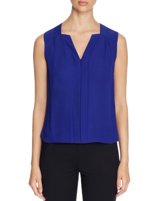 Elie Tahari Sheyda Pleat Silk Top