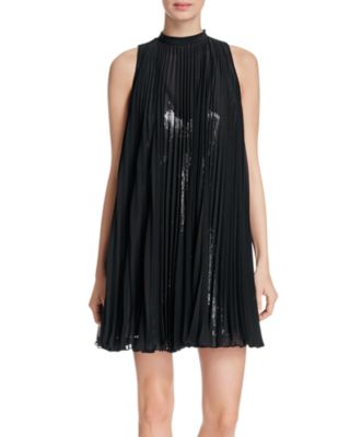 Tracy Reese Pleated Chiffon & Sequined Mini Dress