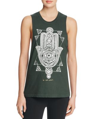 Spiritual Gangster Stamp Hamsa Moon Tank