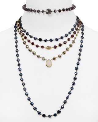 Ela Rae Multi Length Multi Gemstone Necklaces