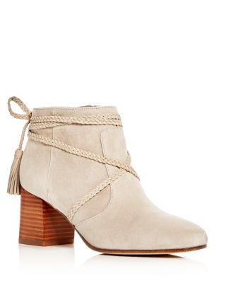 Via Spiga Maddox Wraparound Tassel Block Heel Booties