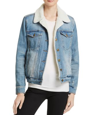 Pistola River Faux Shearling Denim Jacket