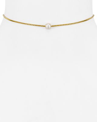 Dogeared Freshwater Pearl Chain Choker Necklace, 12.5