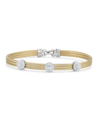 ALOR Diamond Yellow Cable Bangle