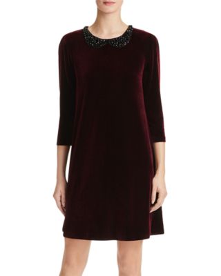 Betsey Johnson Embellished Velvet Dress