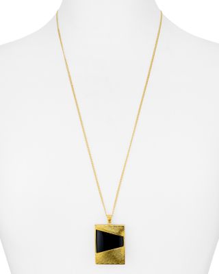 Yuwei Black Onyx Pendant Necklace, 27