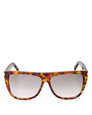 Saint Laurent Havana Square Sunglasses, 58mm