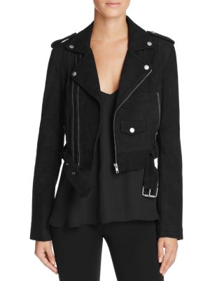 Linea Pelle Suede Shredded Back Moto Jacket