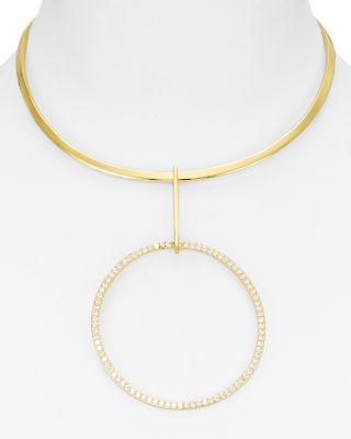 Argento Vivo Circle Drop Collar Necklace