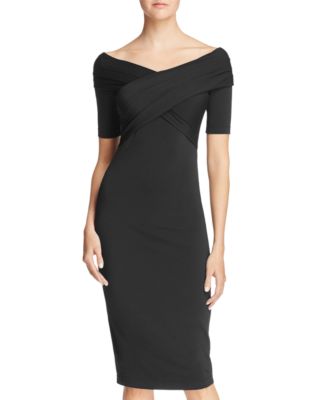 T by Alexander Wang Lux Ponte Off-The-Shoulder Dress