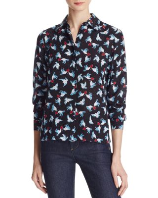 Alice and Olivia Willa Printed Silk Shirt