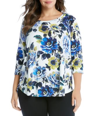 Karen Kane Plus Floral High Low Tee