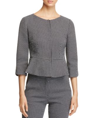 Armani Collezioni Checkered Peplum Blazer