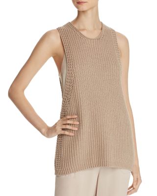 Vince Waffle & Rib Sweater Tank