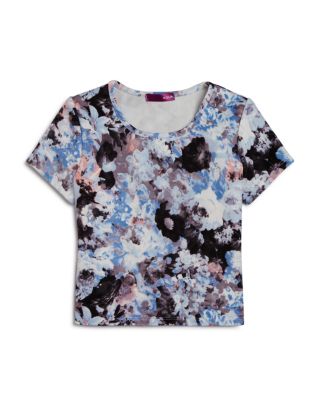 AQUA Girls' Floral Knit Top - Sizes S-XL