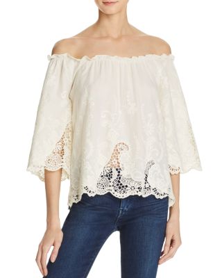 Ella Moss Off-The-Shoulder Lace Top