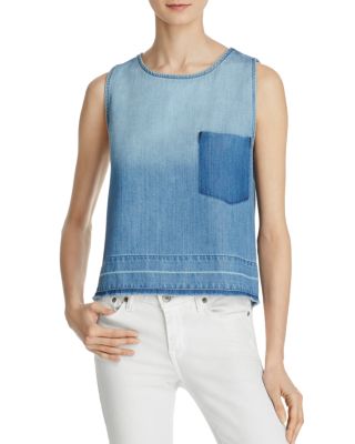 BELLA DAHL CROSS BACK CHAMBRAY TANK,B2318-888-745