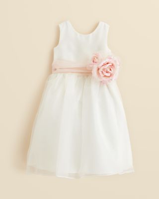 US Angels Toddler Girls' Mix & Match Organza Dress, Sash & Rosebud - Sizes 2T-4T