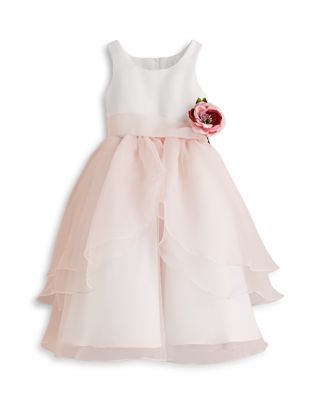 US Angels Girls' Organza Flower Girl Dress - Sizes 4-6X