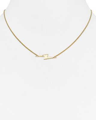 Jennifer Zeuner Sandra Mini Diamond Lightning Bolt Necklace, 16