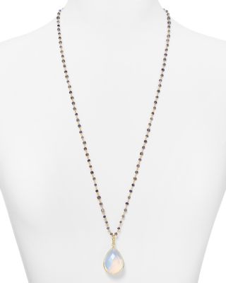 Ela Rae Mini Morah Opalite Teardrop Pendant Necklace, 30