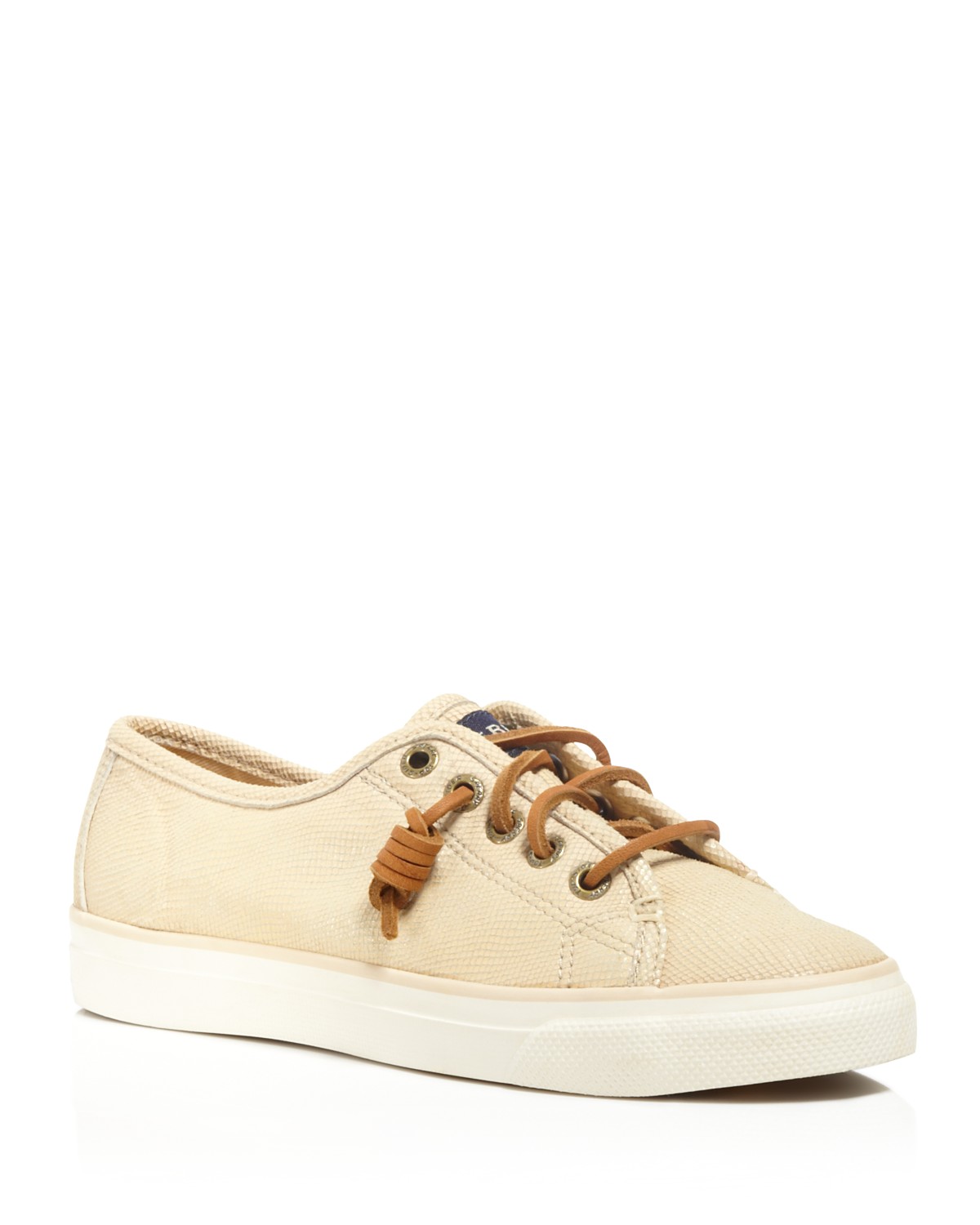 Sperry Seacoast Metallic Python-Embossed Lace Up Sneakers | Bloomingdale's
