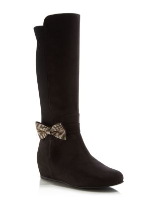 Stuart Weitzman Girls' Iselle Bow Tall Wedge Boots - Little Kid, Big Kid