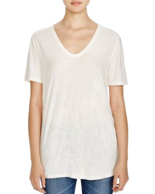 T by Alexander Wang Scoop-Neck Oversized Slub Jersey Tee