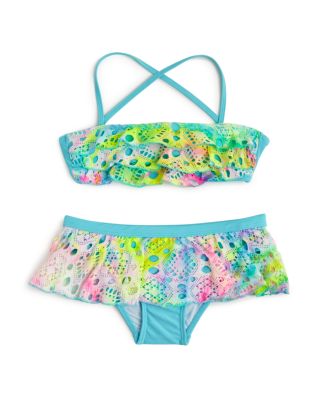 PilyQ Girls' Rainbow Lace 2-Piece Swimsuit - Sizes 4-16