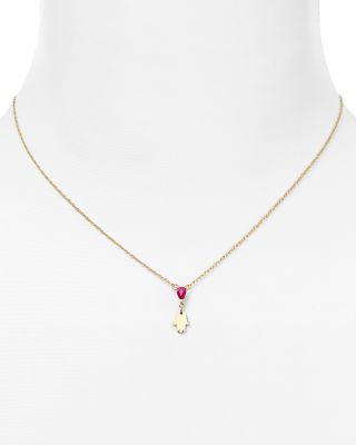 Jennifer Zeuner Ruby Millicent Hamsa Pendant Necklace, 15