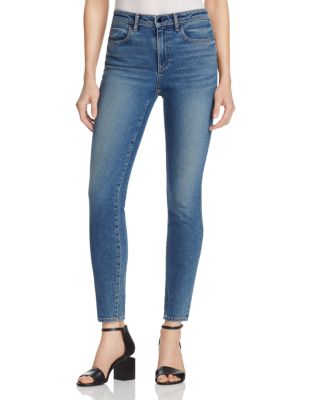 T by Alexander Wang Cropped Skinny Jeans in Medium Indigo Fade