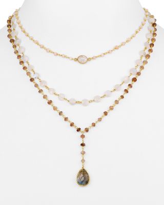 Ela Rae Pink Opal Layered Necklace, 14